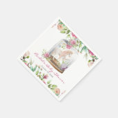 水の色エレガントユニコーンシックフローラベビーシャワー スタンダードカクテルナプキン (角)