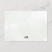 水の色エレガントユーカリ緑の金ゴールドアクセント エンクロージャーカード (裏面)