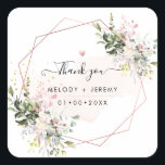 水の色エレガントユーカリ赤面ピンクサンキュー スクエアシール<br><div class="desc">PixDezines水エレガント色赤面ピンク、ガムeucalyptusすべてのイベント。DIY背景、すべての要素が編集可能。Copyright © 2017-2020 PixDezines ™.すべての権利が留保されている。</div>