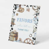 水の色エレガントリトルカウボーイロデオカントリーバ 台座サイン (正面)