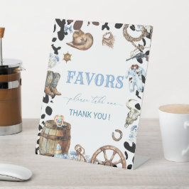 水の色エレガントリトルカウボーイロデオカントリーバ 台座サイン