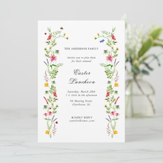 水の色エレガントワイルドフラワーイースター昼食会 案内状 (スタンド正面)