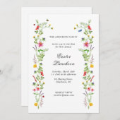 水の色エレガントワイルドフラワーイースター昼食会 案内状 (正面/裏面)