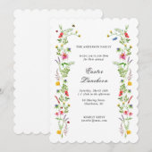 水の色エレガントワイルドフラワーイースター昼食会 案内状 (正面/裏面)