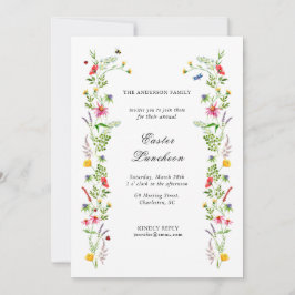 水の色エレガントワイルドフラワーイースター昼食会 案内状