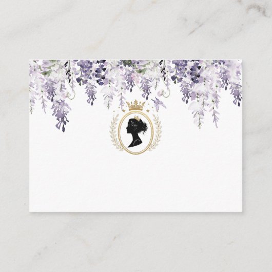 水の色エレガントヴィンテージブリガートン藤の流れ エンクロージャーカード (裏面)