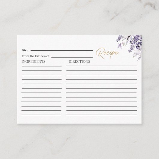 水の色エレガントヴィンテージブリガートン藤の流れ エンクロージャーカード (正面)