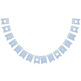 水の色エレガント何か青い花嫁になる バンティングフラッグ