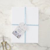 水の色エレガント冬の北極動物のベビーショー ギフトタグ (より糸付き)