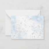 水の色エレガント冬の北極動物のベビーショー ノートカード (裏面)