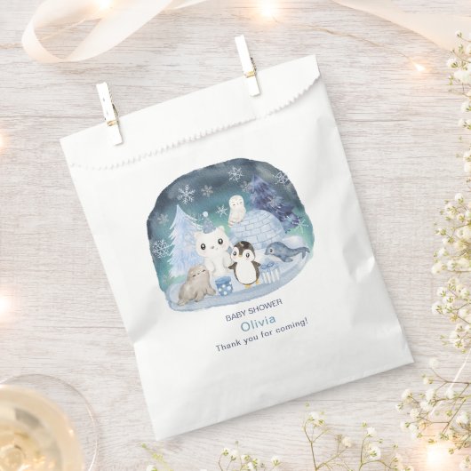 水の色エレガント冬の北極動物のベビーショー フェイバーバッグ (クリップ留めされた状態)