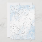 水の色エレガント冬の北極動物ベビー翔 招待状 (裏面)