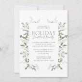 水の色エレガント冬の緑のホリデーパーティー 招待状 (正面)