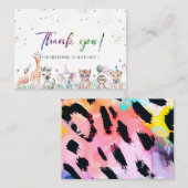 水の色エレガント反抗的な子どもサファリ動物よりも ノートカード (正面/裏面)