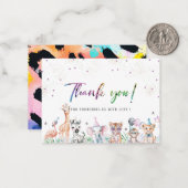 水の色エレガント反抗的な子どもサファリ動物よりも ノートカード (正面/裏面インサイチュ)