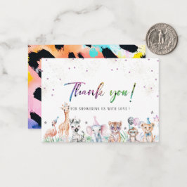 水の色エレガント反抗的な子どもサファリ動物よりも ノートカード