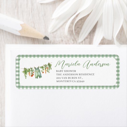 水の色エレガント地元の赤ちゃんシャワー ラベル (インサイチュ)