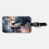 水の色エレガント大理石抽象芸術モノグラム旅行 ラゲッジタグ (正面横)