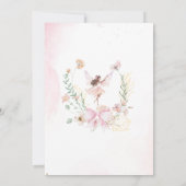 水の色エレガント妖精は2つの誕生日を回している 招待状 (裏面)