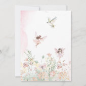 水の色エレガント妖精は5つの誕生日を回している 招待状 (裏面)