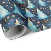 水の色エレガント妖精クリスマスツリーパターン ラッピングペーパー (ロールコーナー)