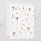 水の色エレガント妖精ワイルドフラワーガーデンベビー 招待状 (裏面)