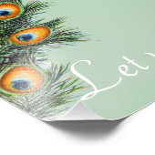 水の色エレガント孔雀カスタマイズ可能 フォトプリント (角)