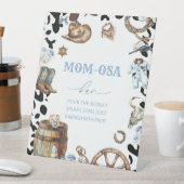 水の色エレガント小さなカウボーイ赤ちゃんシャワー母 –  台座サイン (インサイチュ)