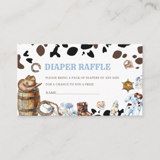 水の色エレガント小さなカウボーイRodeoカントリーバ エンクロージャーカード (正面)