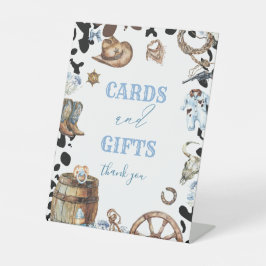 水の色エレガント小さなカウボーイRodeoCountry ba 台座サイン