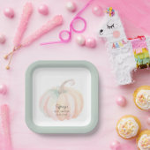 水の色エレガント小さなカボチャ赤ちゃんシャワー ペーパープレート (パーティー)