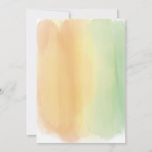 水の色エレガント小さなカボチャ赤ちゃんシャワー 招待状 (裏面)