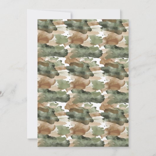 水の色エレガント小さなハンターベビーシャワー 招待状 (裏面)