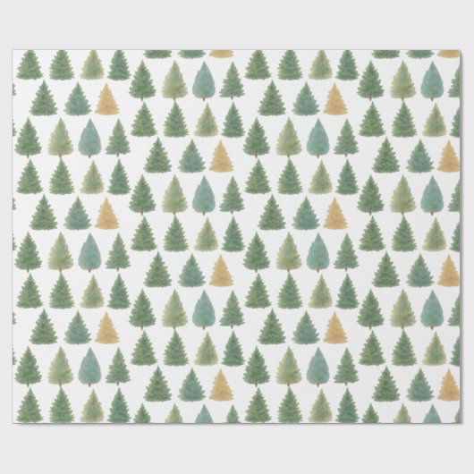 水の色エレガント常緑森林クリスマスギフト ラッピングペーパー (フラット)