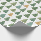 水の色エレガント常緑森林クリスマスギフト ラッピングペーパー (角)