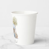 水の色エレガント彼女はOuiピンクの花Bridaと述べた 紙コップ (左)