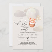 水の色エレガント我々は赤ちゃんシャワーを待つことができる 招待状 (正面)