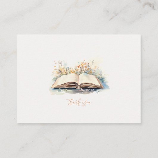 水の色エレガント新しいチャプター赤ちゃんシャワー エンクロージャーカード (裏面)