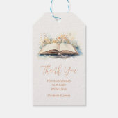 水の色エレガント新しいチャプター赤ちゃんシャワー ギフトタグ (裏面)