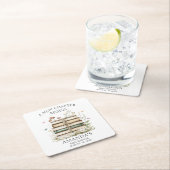 水の色エレガント新しいチャプター赤ちゃんシャワー スクエアペーパーコースター (インサイチュ)