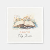 水の色エレガント新しいチャプター赤ちゃんシャワー スタンダードカクテルナプキン (正面)