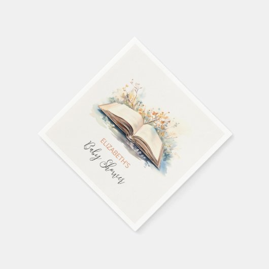 水の色エレガント新しいチャプター赤ちゃんシャワー スタンダードカクテルナプキン (角)