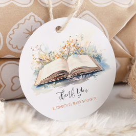 水の色エレガント新しいチャプター赤ちゃんシャワー フェイバータグ