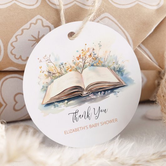 水の色エレガント新しいチャプター赤ちゃんシャワー フェイバータグ