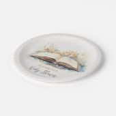 水の色エレガント新しいチャプター赤ちゃんシャワー ペーパープレート (アングル)