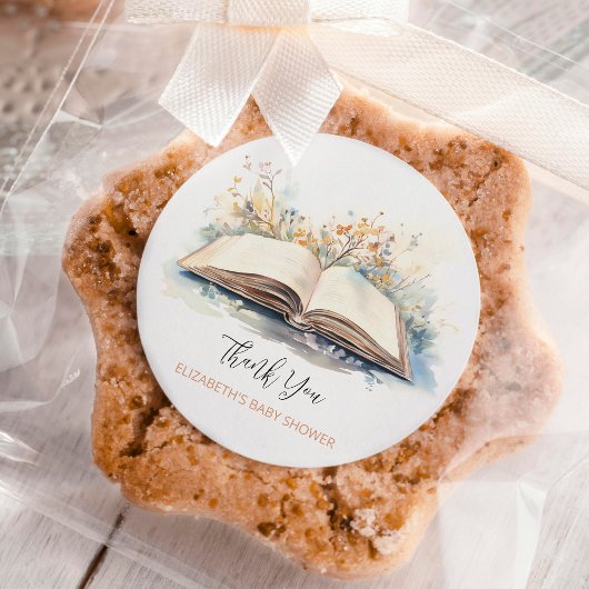 水の色エレガント新しいチャプター赤ちゃんシャワー ラウンドシール