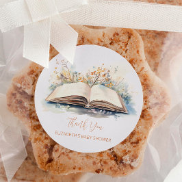 水の色エレガント新しいチャプター赤ちゃんシャワー ラウンドシール