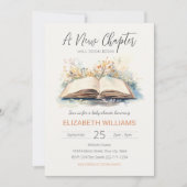 水の色エレガント新しいチャプター赤ちゃんシャワー 招待状 (正面)