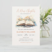 水の色エレガント新しいチャプター赤ちゃんシャワー 招待状 (スタンド正面)