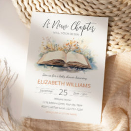 水の色エレガント新しいチャプター赤ちゃんシャワー 招待状